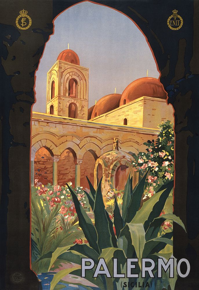 Italy Palermo Vintage Travel Poster art print by Vintage Travel Poster for $57.95 CAD