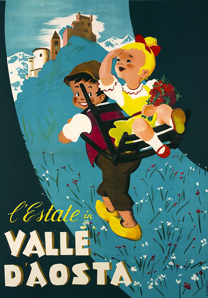 Italy Valle DAosta Vintage Travel Poster art print by Vintage Travel Poster for $57.95 CAD