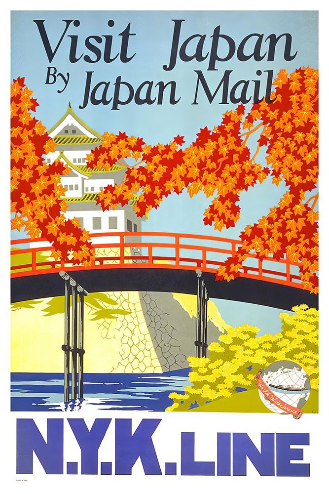 Japan NYK LIne Vintage Travel Poster art print by Vintage Travel Poster for $57.95 CAD