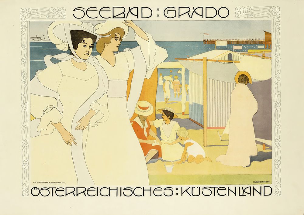 Josef Maria Auchentaller Seebad Grado 1906 art print by Vintage Travel Poster for $57.95 CAD