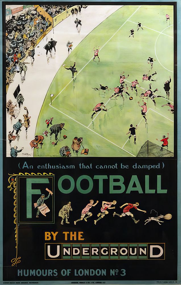 London Football by Underground Vintage Travel Poster art print by Vintage Travel Poster for $57.95 CAD