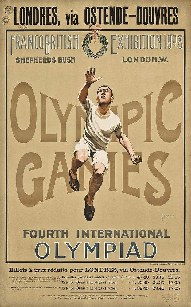 London Olympic Games Vintage Travel Poster 1908 art print by Vintage Travel Poster for $57.95 CAD