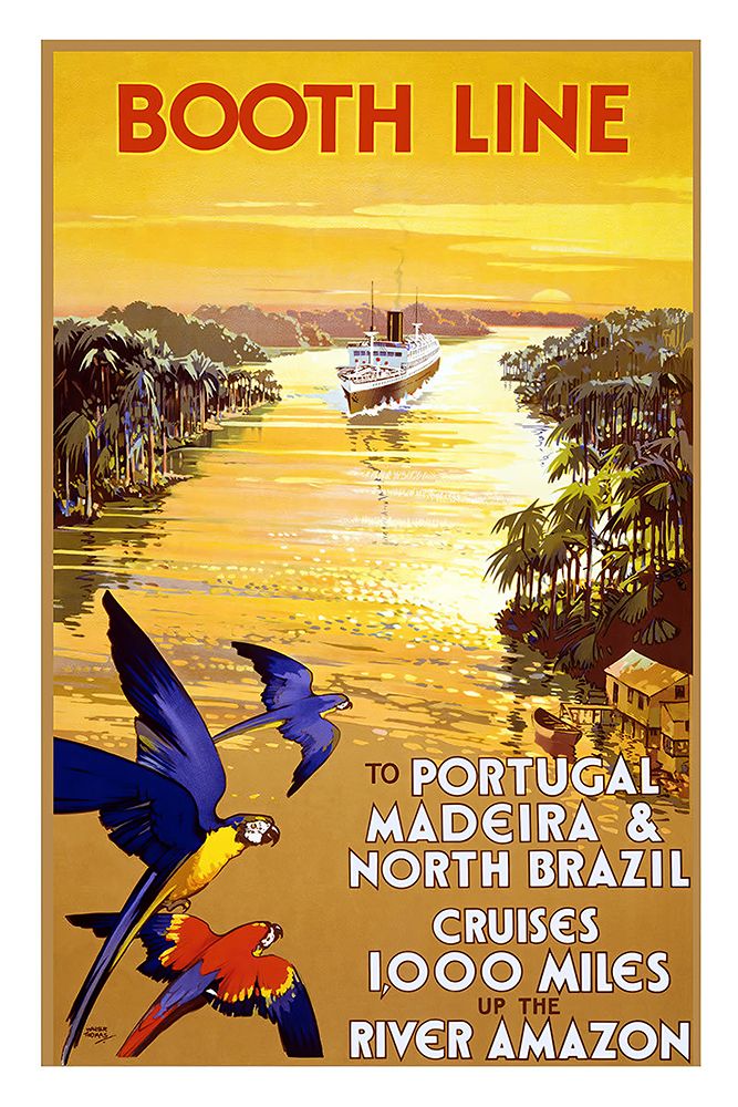 Madeira and Brazil Vintage Travel Poster art print by Vintage Travel Poster for $57.95 CAD