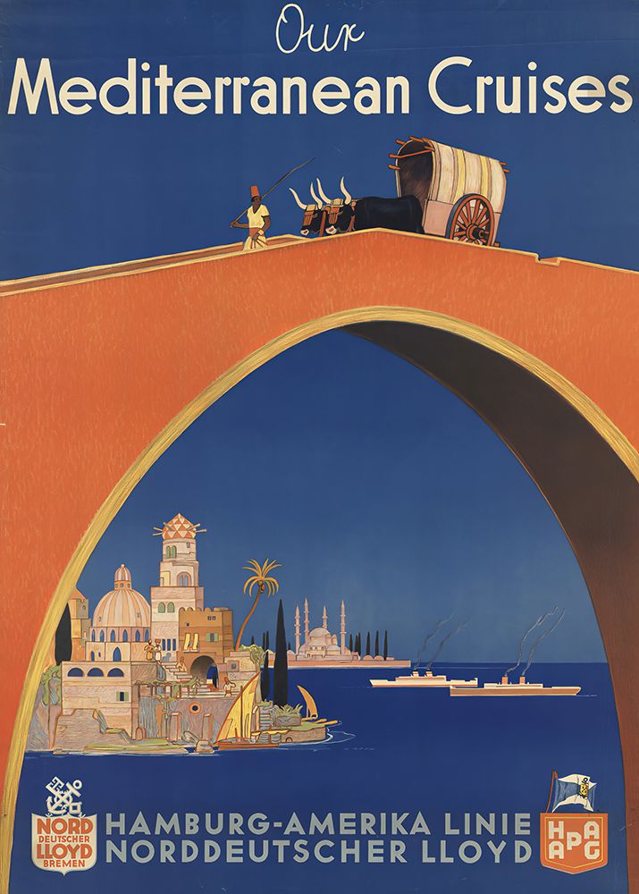 Mediterranean Cruises Vintage Travel Poster art print by Vintage Travel Poster for $57.95 CAD