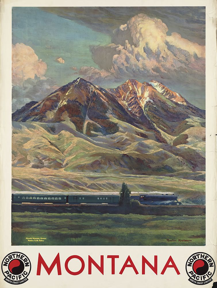 Montana by Rail Vintage Northern Pacific Railway Poster art print by Vintage Travel Poster for $57.95 CAD