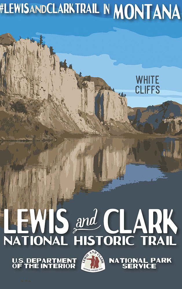 Montana Lewis and Clark Historic Trail Vintage Travel Poster art print by Vintage Travel Poster for $57.95 CAD