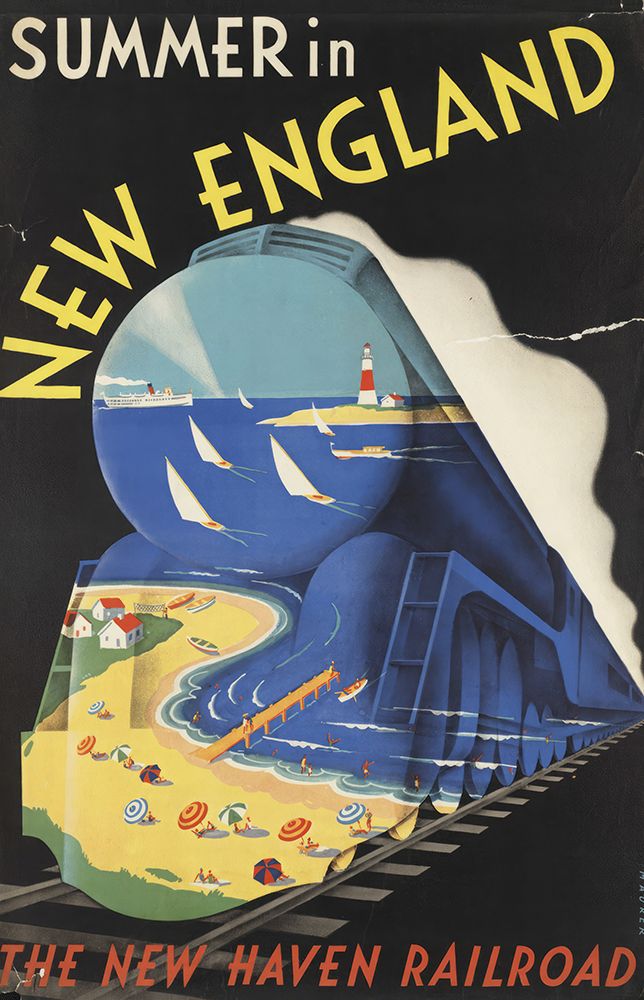 New England in Summer Vintage Railroad Poster art print by Vintage Travel Poster for $57.95 CAD