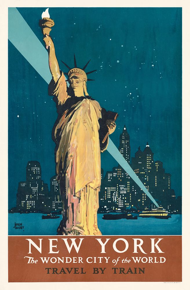 New York The Wonder City of the World Vintage Travel Poster art print by Vintage Travel Poster for $57.95 CAD