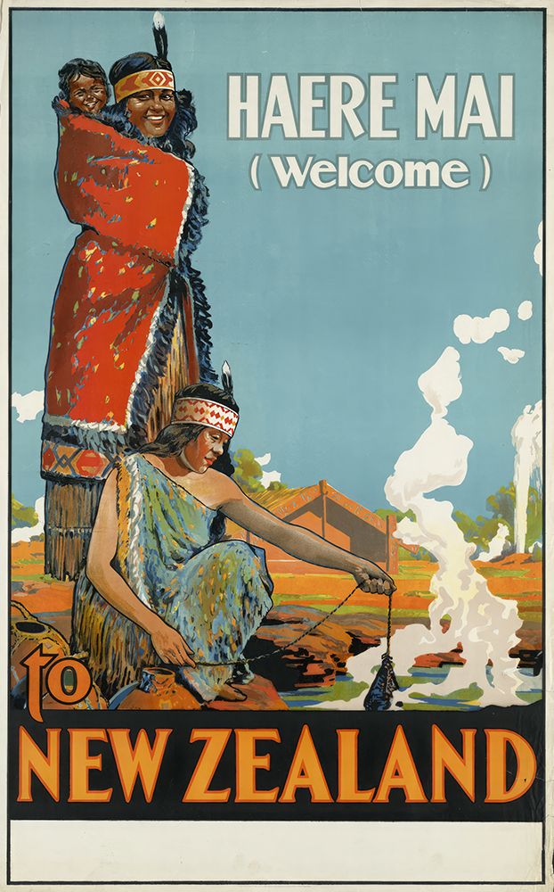 New Zealand Haere Mai Vintage Travel Poster art print by Vintage Travel Poster for $57.95 CAD