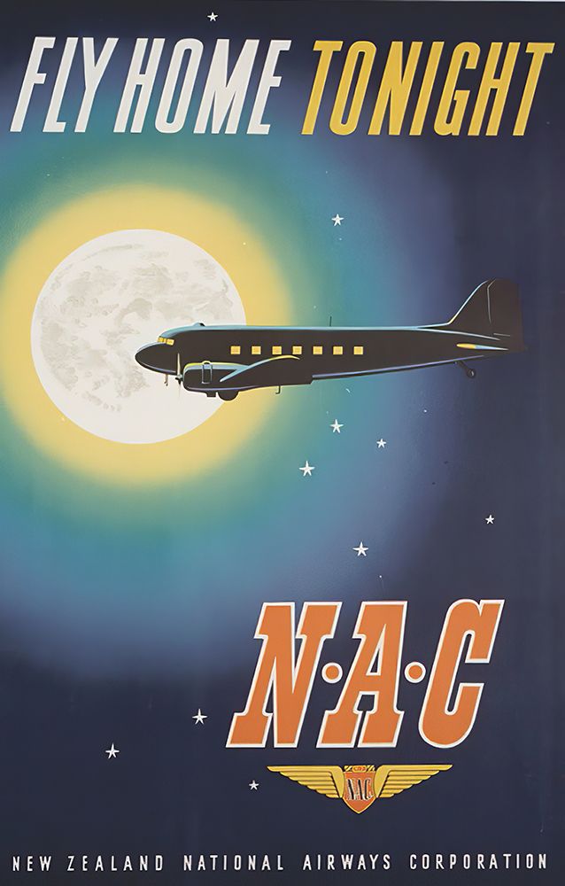 New Zealand Vintage Air Travel Poster art print by Vintage Travel Poster for $57.95 CAD