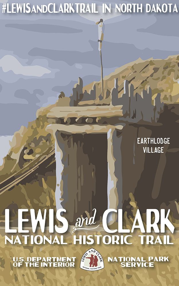 North Dakota Lewis and Clark Historic Trail Vintage Travel Poster art print by Vintage Travel Poster for $57.95 CAD