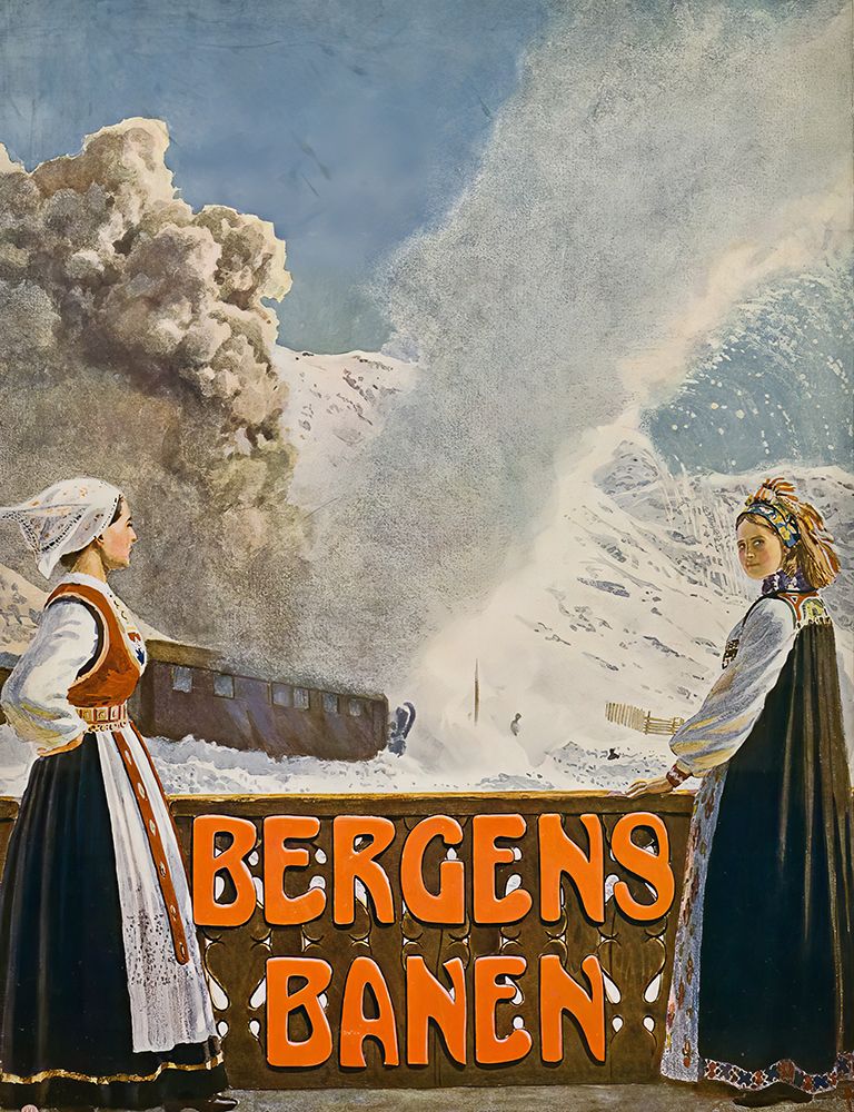 Norway Bergens Banen Vintage Railway Travel Poster art print by Vintage Travel Poster for $57.95 CAD