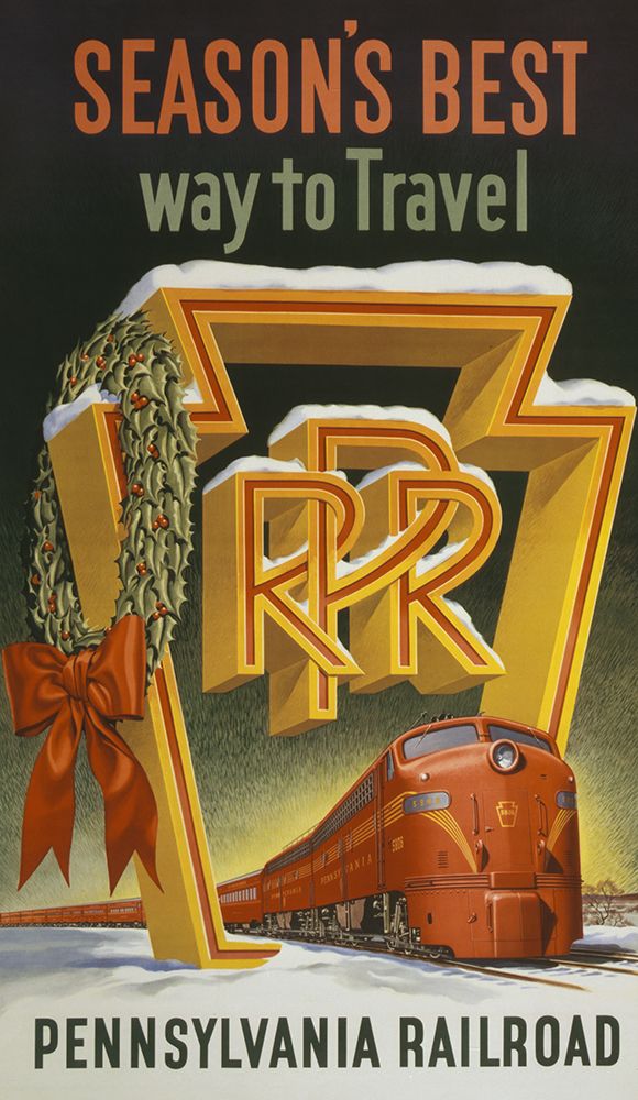 Pennsylvania Railroad Holiday Vintage Travel Poster art print by Vintage Travel Poster for $57.95 CAD