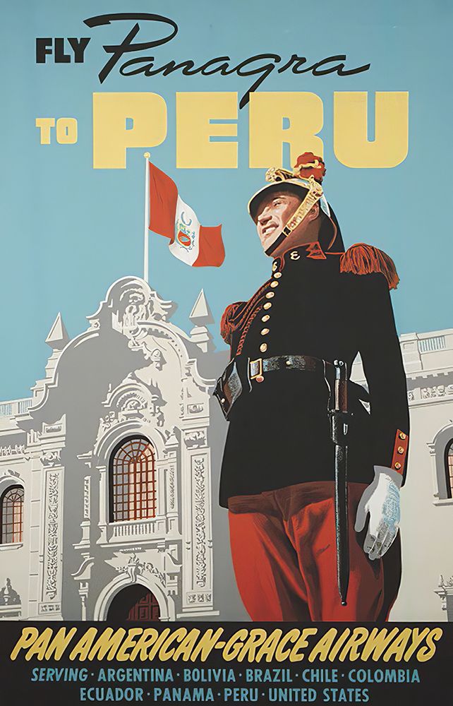 Peru Vintage Airline Travel Poster art print by Vintage Travel Poster for $57.95 CAD