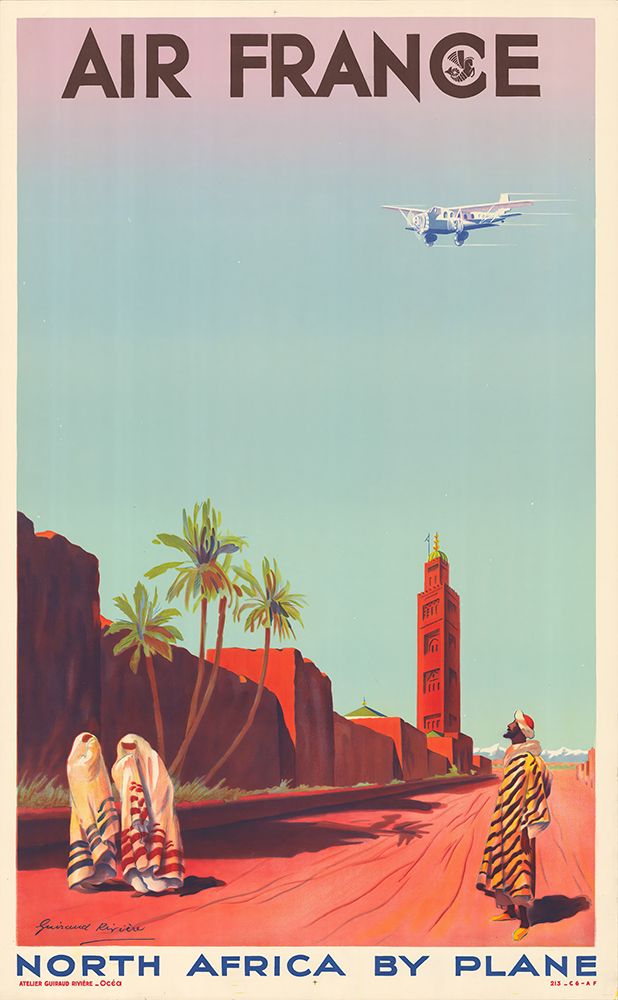 Africa by Plane Poster by Maurice Guiraud-Riviere art print by Vintage Travel Poster for $57.95 CAD