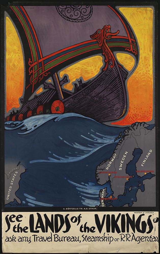 Scandinavia Vikings Vintage Travel Poster art print by Vintage Travel Poster for $57.95 CAD