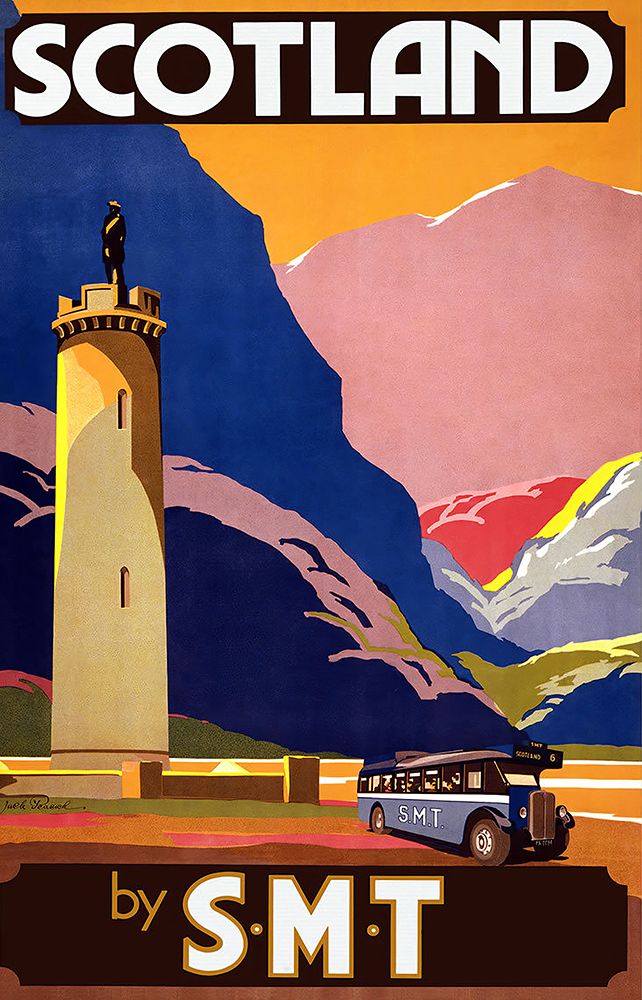 Scotland Art Deco Vintage Travel Poster art print by Vintage Travel Poster for $57.95 CAD