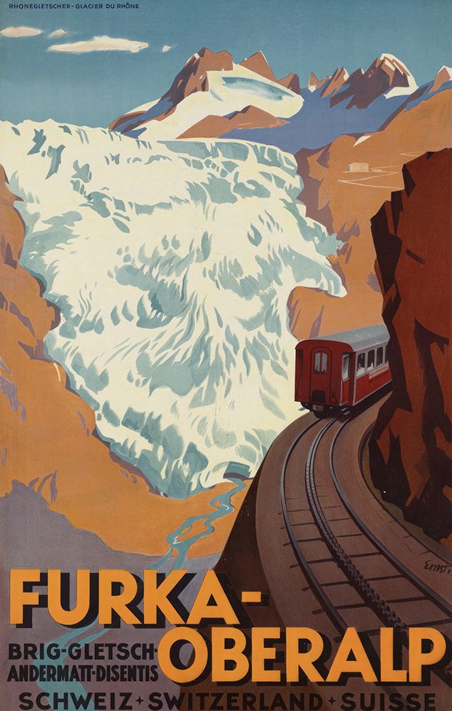 Switzerland Furka-Oberlalp Vintage Travel Poster art print by Vintage Travel Poster for $57.95 CAD