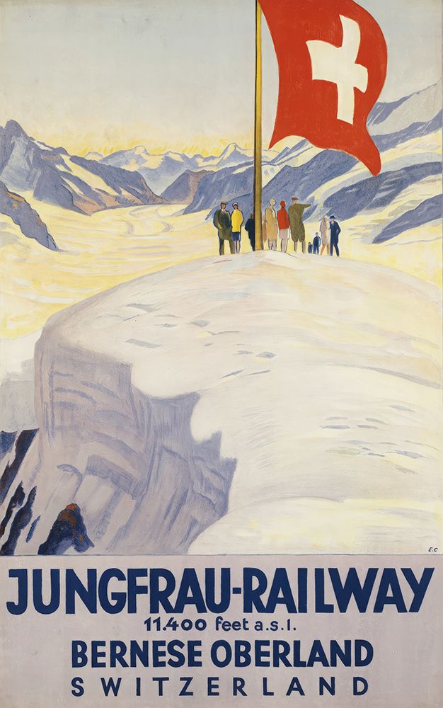 Switzerland Jungfrau Railway Vintage Travel Poster art print by Vintage Travel Poster for $57.95 CAD