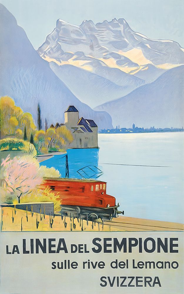 Switzerland Vintage Rail Travel Poster art print by Vintage Travel Poster for $57.95 CAD