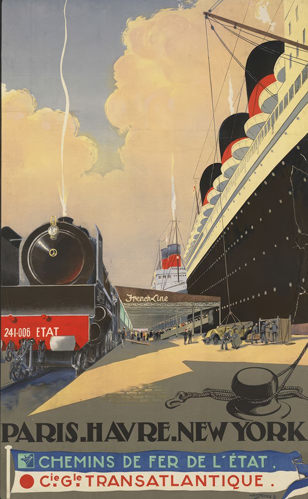 Transatlantic Vintage Travel Poster art print by Vintage Travel Poster for $57.95 CAD