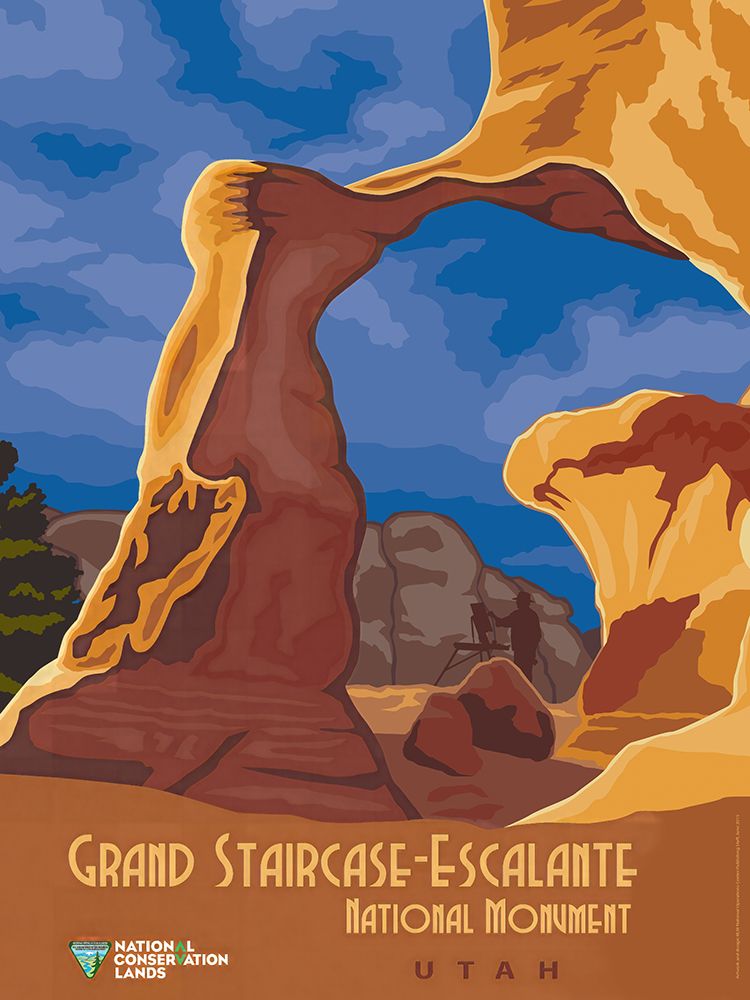 Utah Grand Staircase Escalante Vintage Travel Poster art print by Vintage Travel Poster for $57.95 CAD