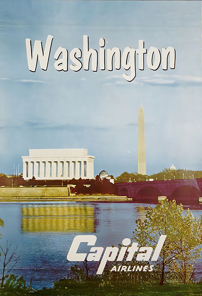 Washington DC Vintage Air Travel Poster art print by Vintage Travel Poster for $57.95 CAD