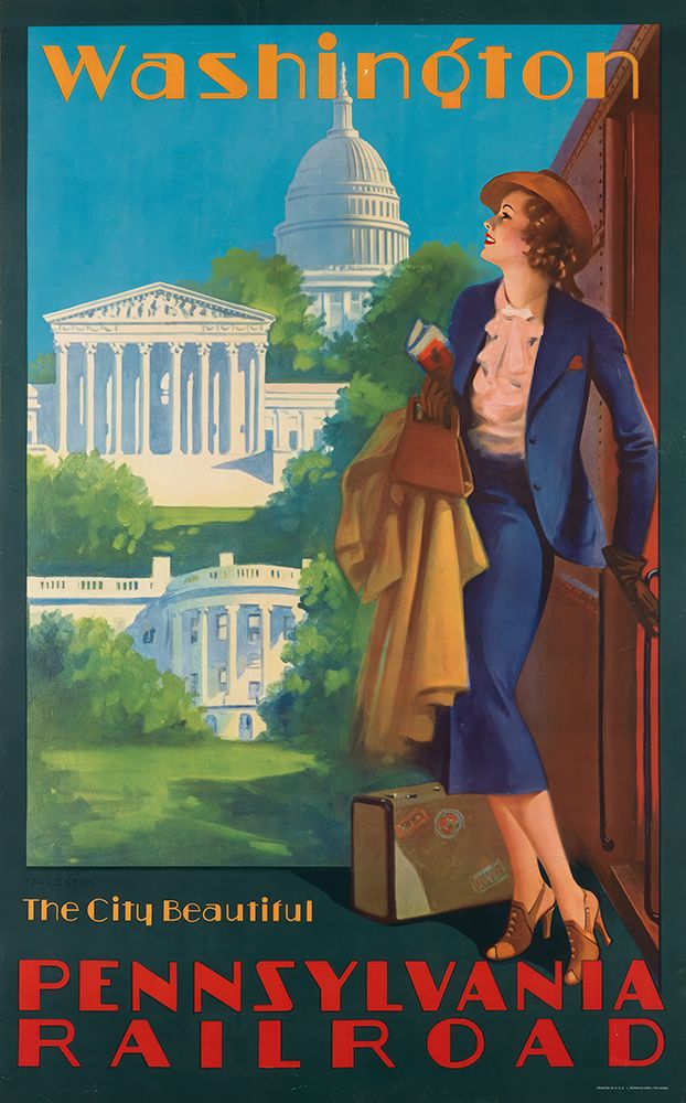 Washington Pennsylvania Railroad Poster by Edward Mason Eggleston art print by Vintage Travel Poster for $57.95 CAD