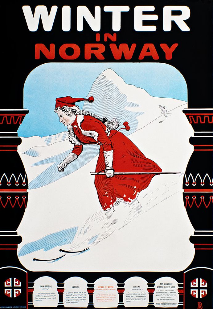 Winter in Norway 1907 Vintage Travel Poster by Andreas Bloch art print by Vintage Travel Poster for $57.95 CAD