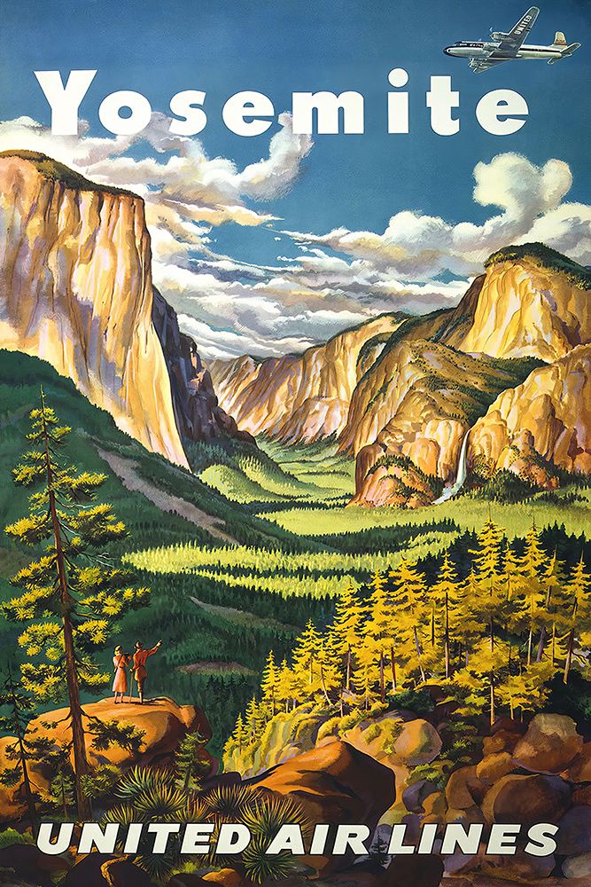 Yosemite Vintage Air Travel Poster art print by Vintage Travel Poster for $57.95 CAD