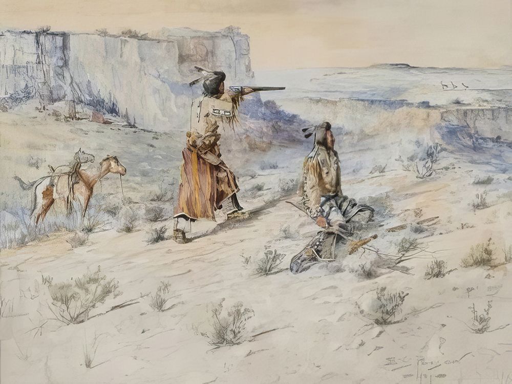 Antelope Hunting 1901 art print by Edgar Samuel Paxson for $57.95 CAD