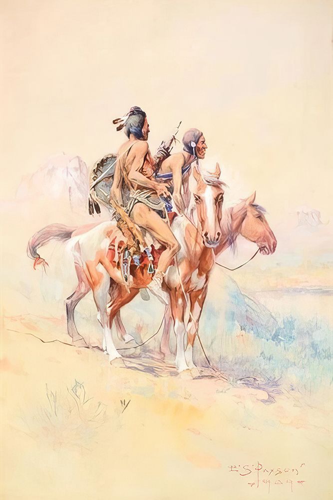 Blackfeet Scouts 1909 art print by Edgar Samuel Paxson for $57.95 CAD