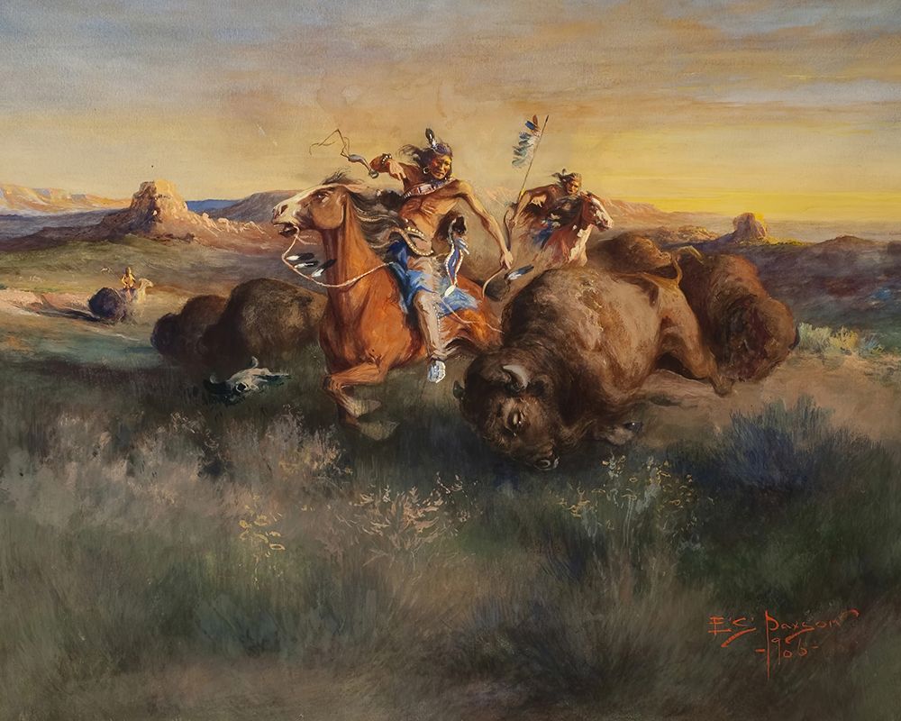 Buffalo Hunt, 1906 art print by Edgar Samuel Paxson for $57.95 CAD