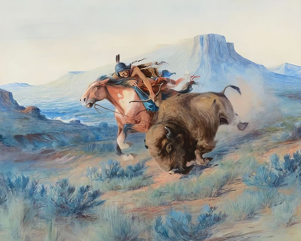 Buffalo Hunt art print by Edgar Samuel Paxson for $57.95 CAD