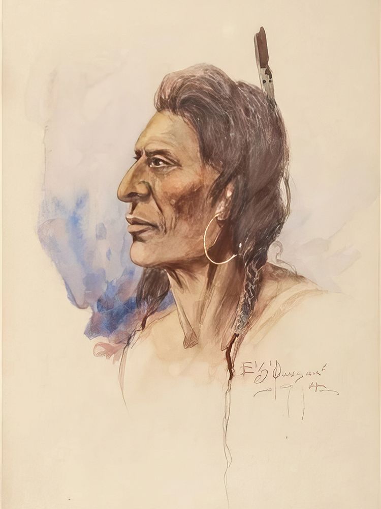 Indian Portrait 1914 art print by Edgar Samuel Paxson for $57.95 CAD