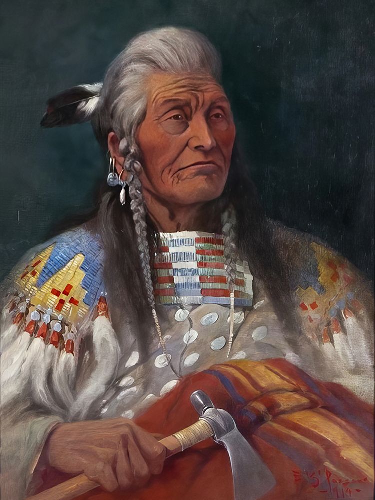 Louison the Judge Flathead Chief 1914 art print by Edgar Samuel Paxson for $57.95 CAD