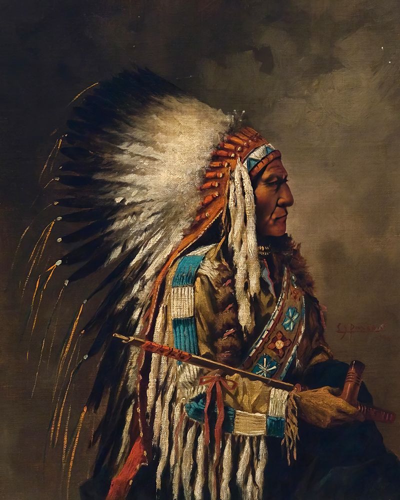 Nez Perce Chief art print by Edgar Samuel Paxson for $57.95 CAD