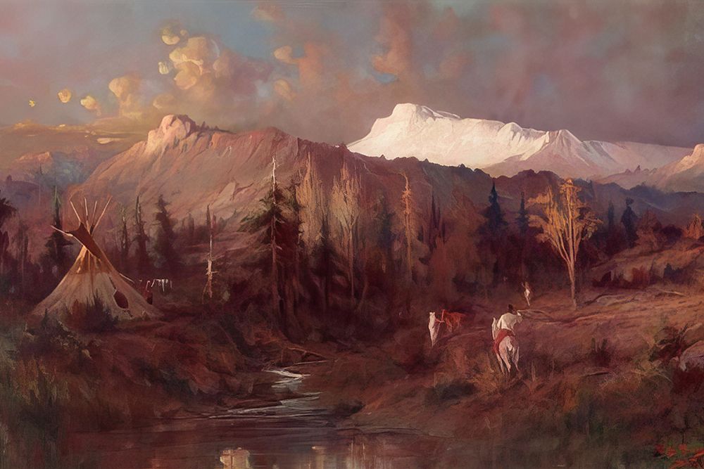 Sunrise at Agency Creek art print by Edgar Samuel Paxson for $57.95 CAD