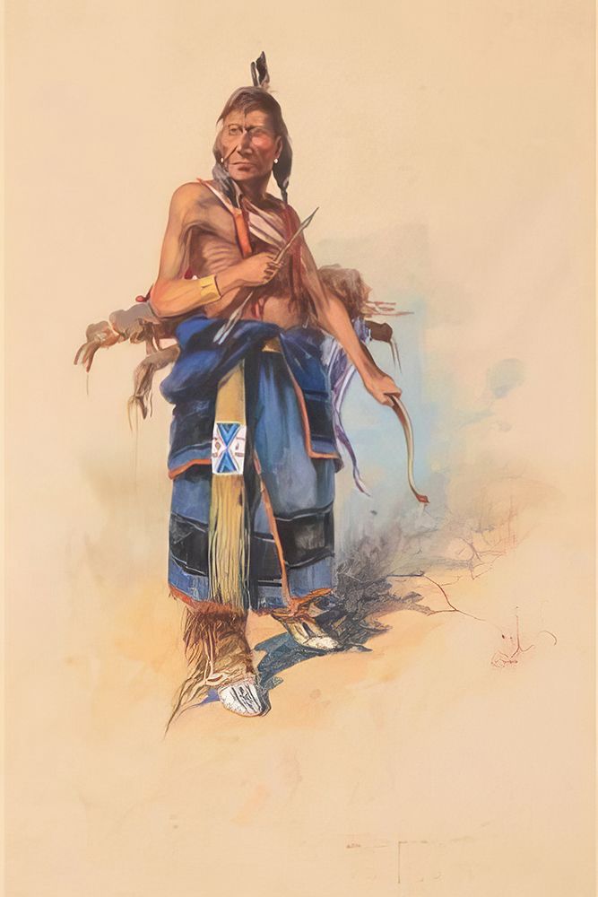 The Arrow, Crow Warrior Hairy Moccasin, Custer Scout 1908 art print by Edgar Samuel Paxson for $57.95 CAD