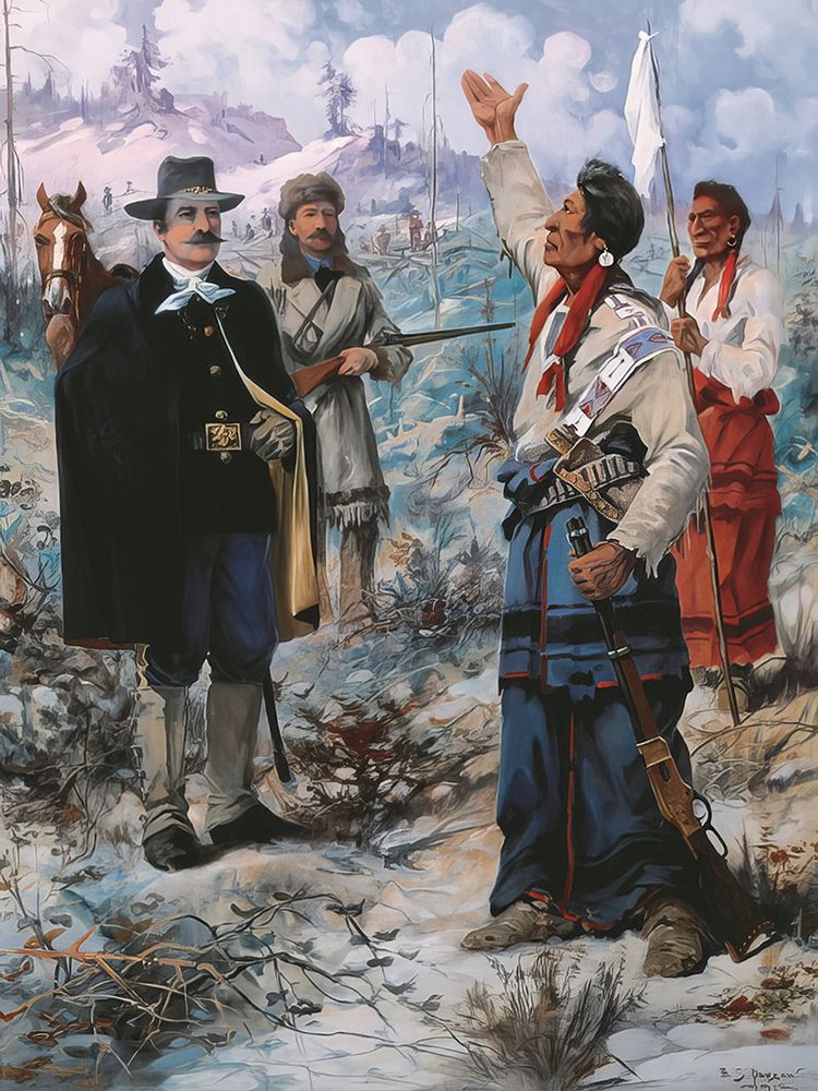 The Surrender of Chief Joseph 1912 art print by Edgar Samuel Paxson for $57.95 CAD