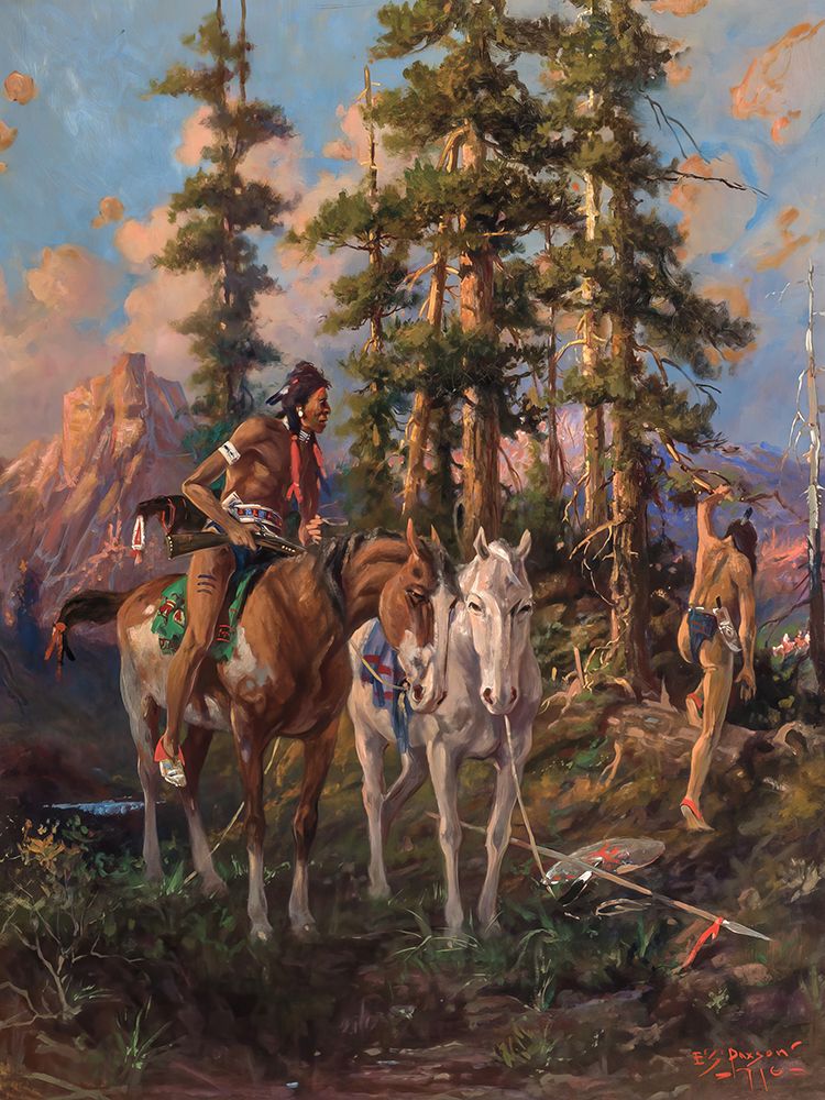 Two Scouts Watching Custers Command, Big Horn art print by Edgar Samuel Paxson for $57.95 CAD