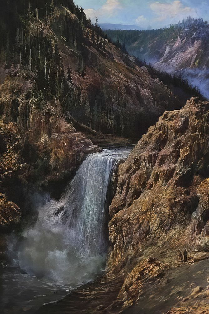 Yellowstone Falls 1895 art print by Edgar Samuel Paxson for $57.95 CAD