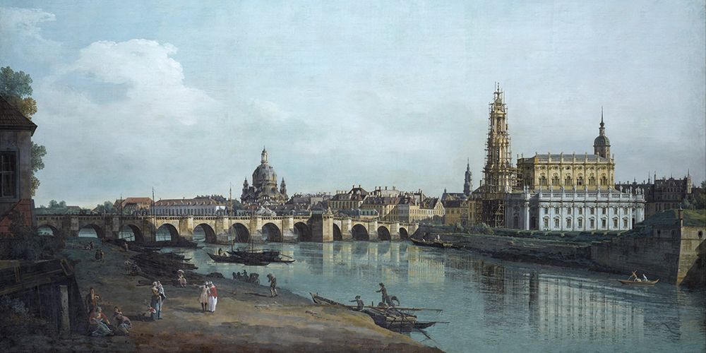 Dresden seen from the Right Bank of the Elbe art print by Canaletto for $57.95 CAD