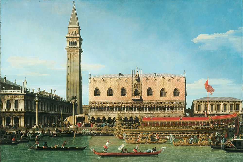 The Bucintoro at the Molo on Ascension Day art print by Canaletto for $57.95 CAD