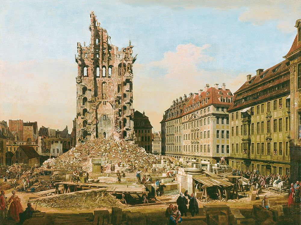 The Ruins of the old Kreuzkirche Dresden art print by Canaletto for $57.95 CAD