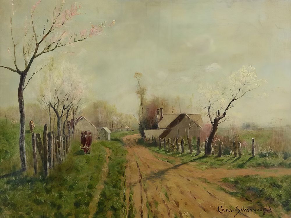 Spring Landscape with Trail art print by Charles Schreyvogel for $57.95 CAD