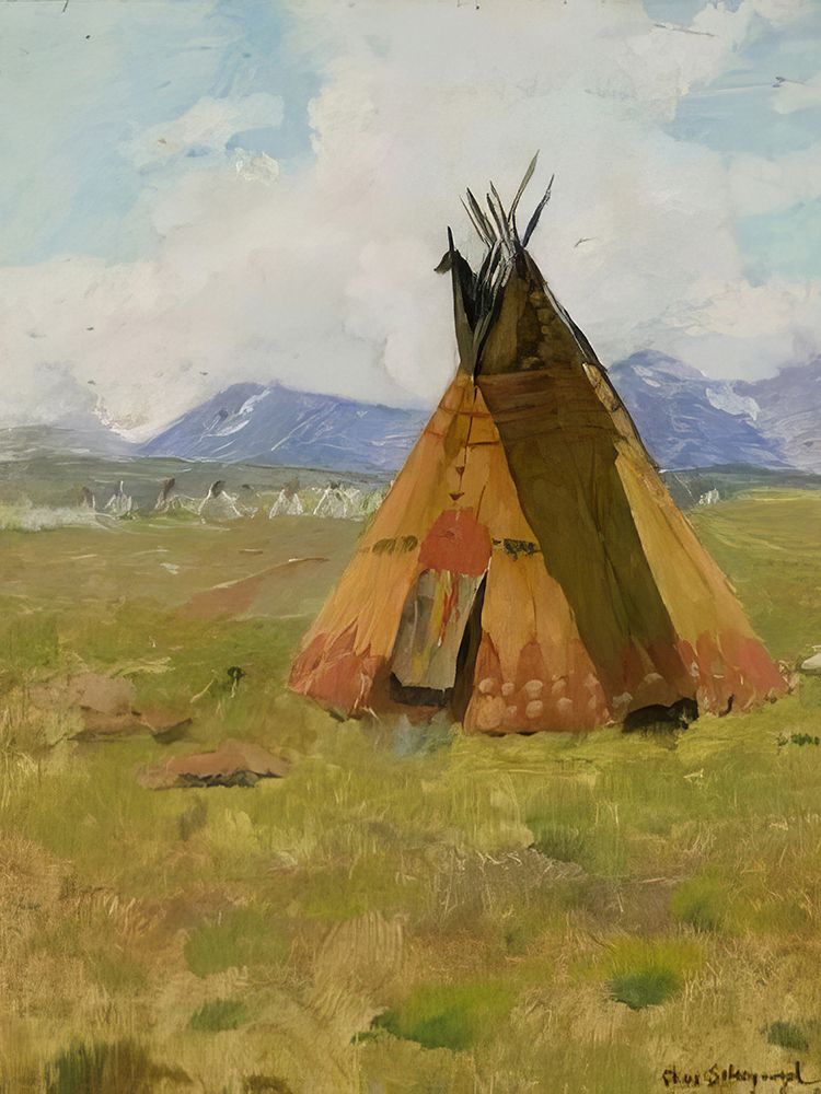 Teepee on the Plains, Circa 1895 art print by Charles Schreyvogel for $57.95 CAD