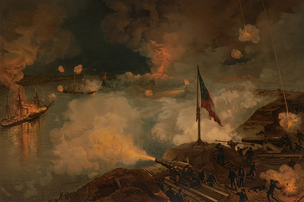 Battle of Port Hudson - Passing the River Batteries art print by American Historical Archive for $57.95 CAD