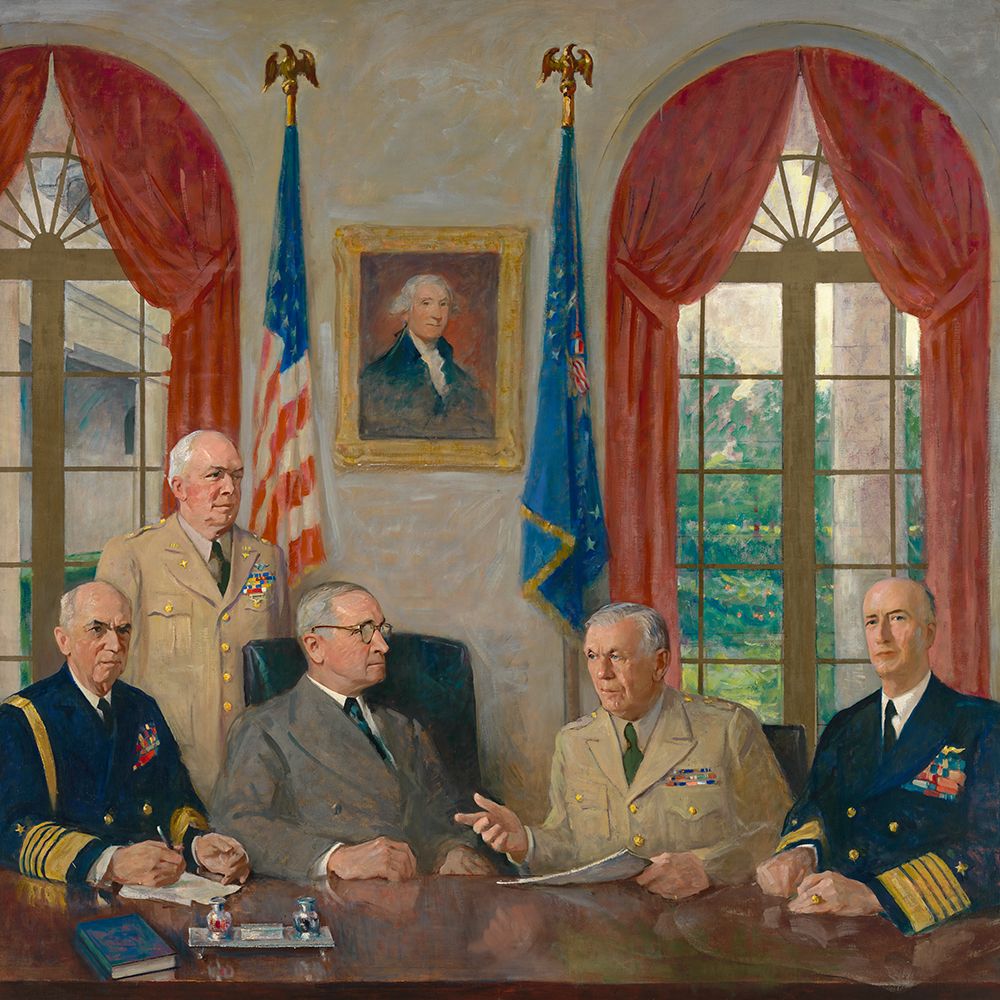 Truman and his Military Advisors art print by Augustus Vincent Tack for $57.95 CAD