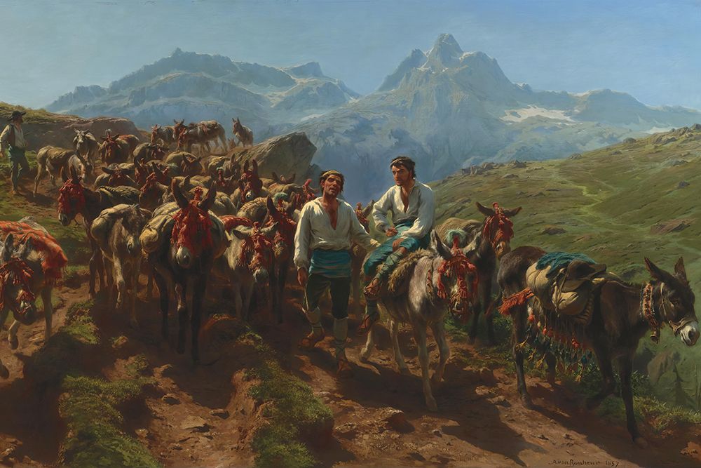 Spanish Muleteers Crossing the Pyrenees 1857 art print by Rosa Bonheur for $57.95 CAD